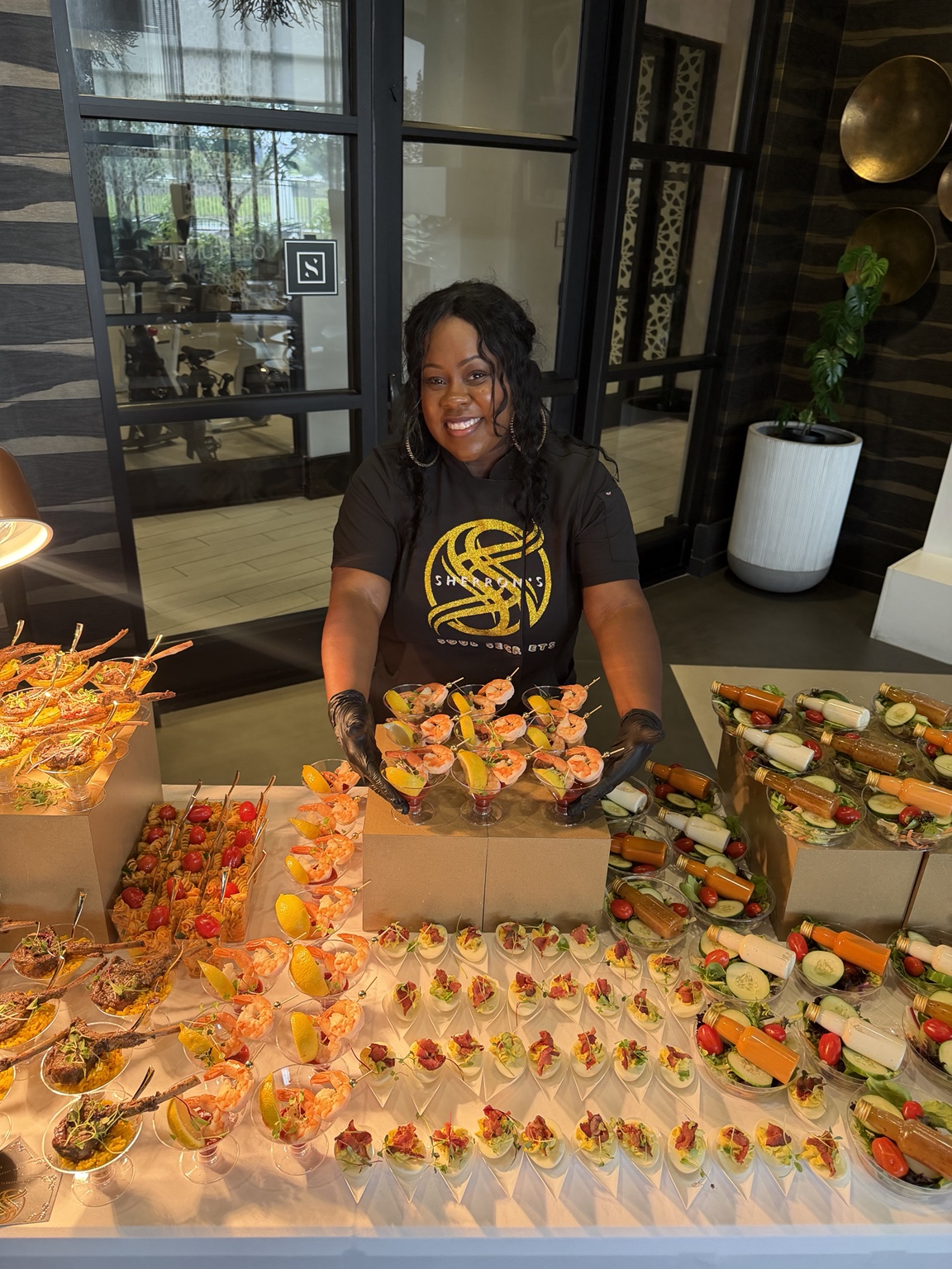 Sherron presenting a polished appetizer display